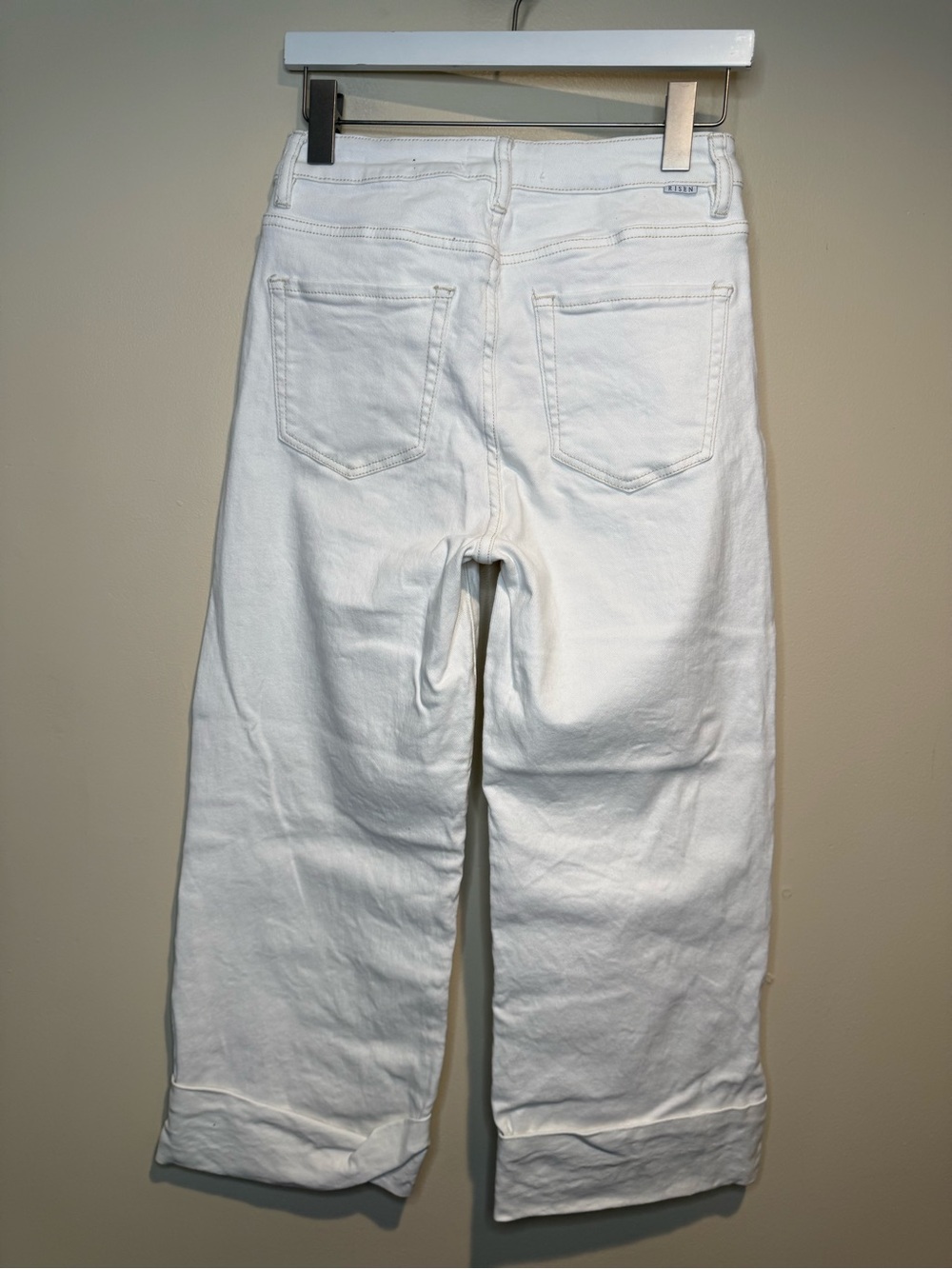 Risen Jeans Barrel wide leg jeans tummy control in Ivory white size 5 / 27 - Picture 6 of 11